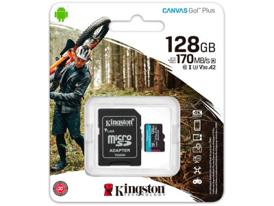 Flash Card Kingston 128GB Canvas Go Plus 170R A2 U3 V30 Card